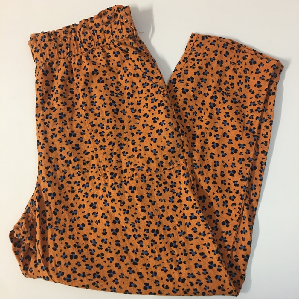 ‼️SOLD‼️Orange & Blue Leopard High Waisted Pants